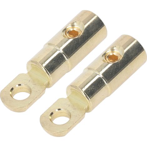 Paire de cosses à joint torique pour batterie, en laiton plaqué or, haute précision, sans soudure, modification audio, calibre 4 GA pour câbles de 4 à 6 GA. (1/5)