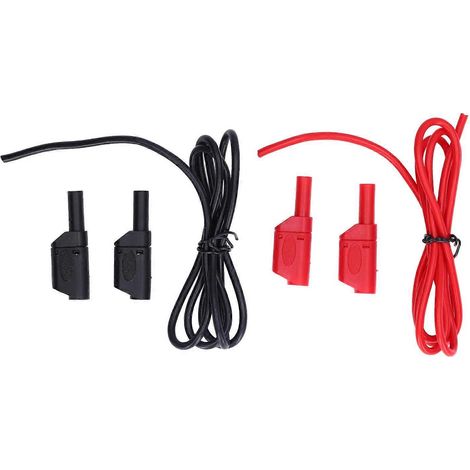 Bananenstecker-Prüfleitung 4 mm Stecker auf Stecker 32 A 1000 V Rot Schwarz Set Kit für Batteriestrom