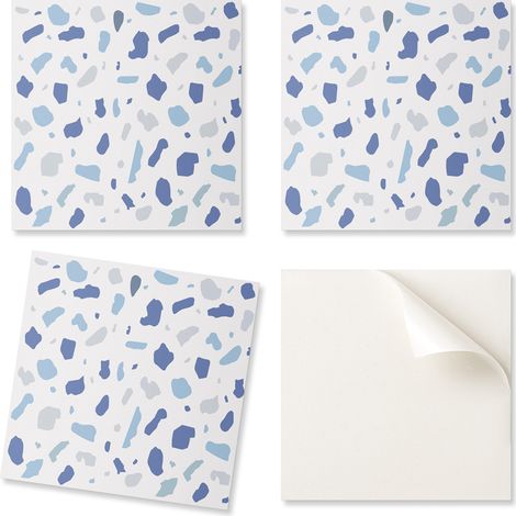 Azulejos decorativos autoadhesivos de vinilo con estampado abstracto de lunares, 9x30x30 cm.