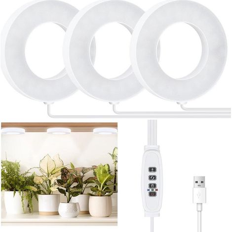 Lampe horticole - Éclairage pour plantes - Plafonnier pour plantes d'intérieur - Lampe horticole LED - Lampe horticole 5V - Convient aux petites plantes - Blanche - 19 x 12 x 4 cm-AquaForge (1/5)
