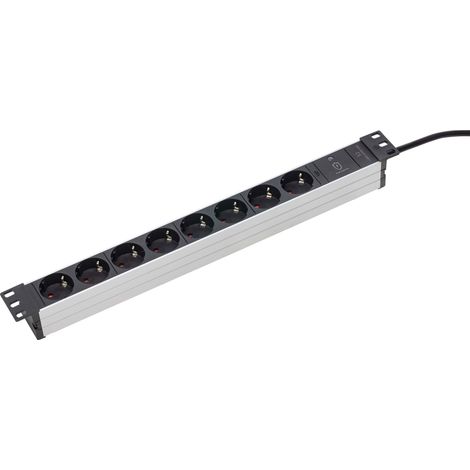 8-fach Steckdosenleiste RACK 3m 230V für 19" Netzwerkschrank IP20 (1/4)