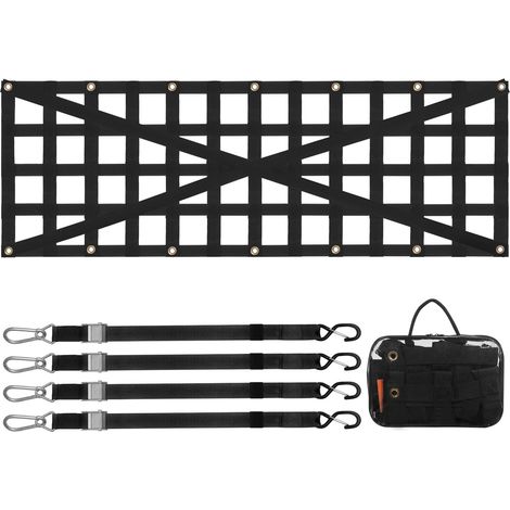 1370 x 470 mm Filet de hayon extensible, filet de chargement pour camion, pick-up, remorque, SUV (1/5)