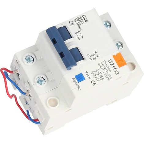 Interrupteur différentiel 1P+N 25 A 0,030 A 6 KA Classe C pour protection électrique dans les installations résidentielles et commerciales. (1/2)