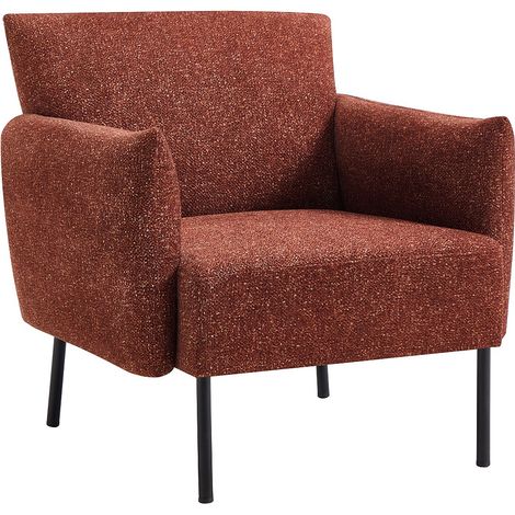Fauteuil en tissu texturé terracotta GERALDIA (1/4)