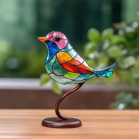 Oiseau En Métal - Décoration De Bureau Sur Branche - Double Face - 5 Modèles Disponibles - Dimensions Variées - 1 Pièce (1/5)