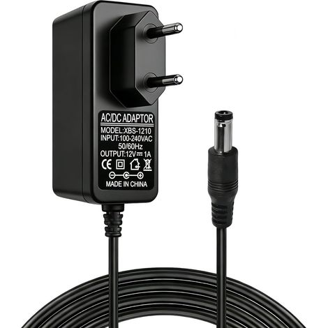 Universelles 12V 1A AC/DC 100–240V 50/60Hz Netzteil, 12W Netzteil mit 5,5×2,5 mm Klinkenstecker (2,1 mm kompatibel), Stabiles Ladegerät für TV-Boxen, LEDs, Router, Kameras, Raspberry Pi und USB-Hubs