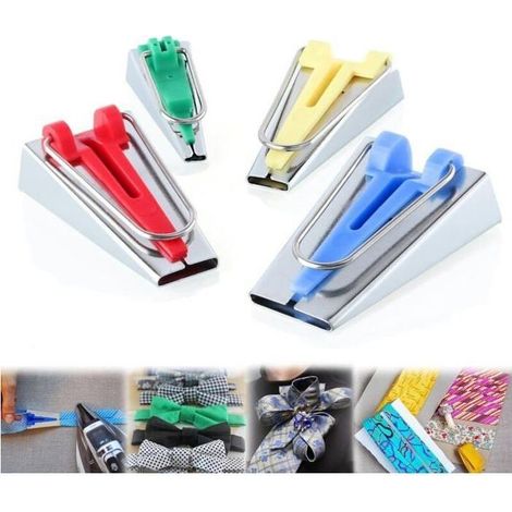 Online Store - Lot de 4 Appareils à Biais/Bandes de Tissus de Tailles Différentes pour Fabriquer Largeur 6mm 12mm 18mm 25mm (1/4)