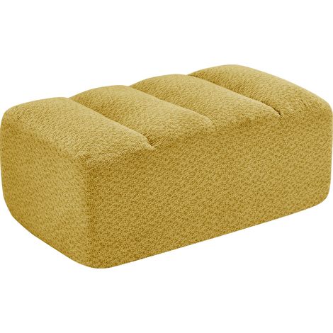 ELVMI Divano Modulare Senza Struttura con Pouf Collegabile, Seduta Ergonomica in Tessuto Granulato Giallo (1/5)