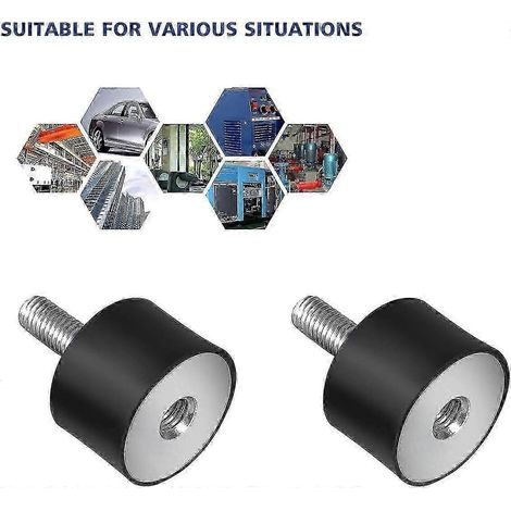 4x Silentblock-Gummipuffer M6 M8 Vibrationsdämpfer Gewindemetallpuffer Edition 0618 (1/3)