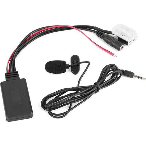 Câble Audio Bluetooth 12Pin, connecteur d'adaptateur de Cordon AUX stéréo de Voiture avec Microphone adapté pour C2 C3 C4 C5 C6 C8 Berlingo (1/4)