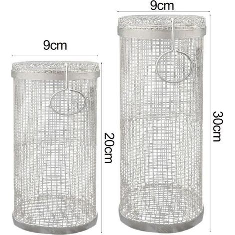 Panier Barbecue - Acier Inoxydable 304 - Cylindrique - Antiadhésif - 20 cm (1/4)