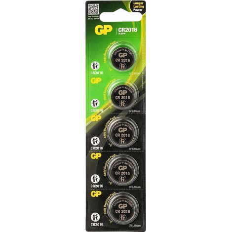 GP pila boton cr2016 g-072 , Pila botón para batería de dispositivo electrónico GP CR2016. Las baterías de dispositivos electrónicos GP suministran energía a una amplia gama de dis (1/5)