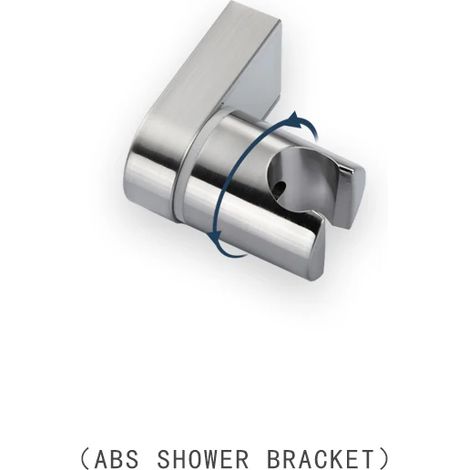 (Support ABS uniquement) Douchette à main en acier inoxydable brossé, ensemble de douche de salle de bain avec support et flexible, pommeau de douche mural (1/5)