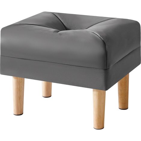 Pouf Ottoman Moderne, Petit Repose-Pieds en Matière Tech Cloth Rectangulaire, Petit Ottoman pour Salon, Tabouret de Canapé, Tabouret Bas pour Entrée 40 x 29 x 32CM Noir Gris HBD040BG (1/5)