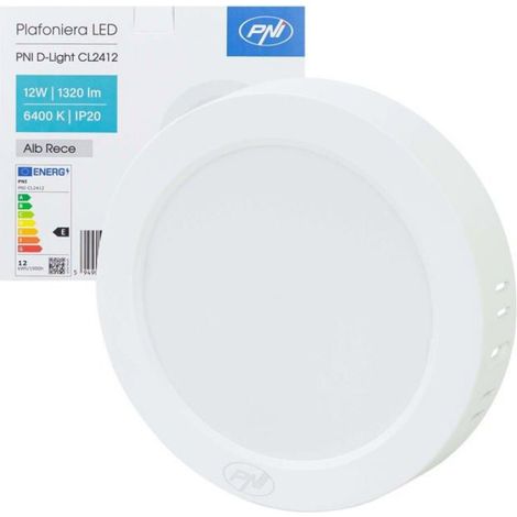 Plafonnier LED - 12 W - 1320 Lm - Diamètre 16,7 Cm - Blanc Froid - 1 Pièce (1/5)