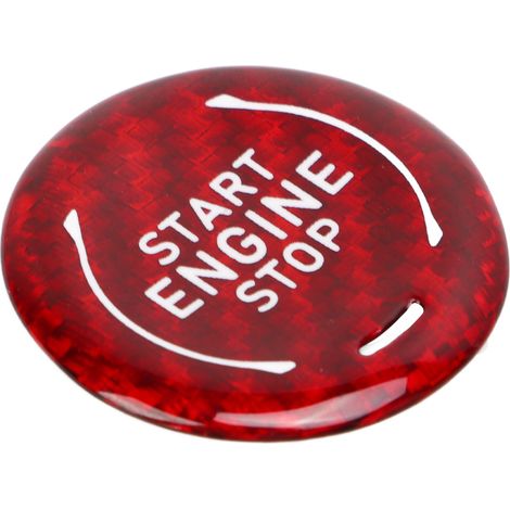 Bouton Démarrage Stop Moteur Cadre Carbone Remplacement Corvette C8 2020+ Rouge Garniture Intérieure (1/5)