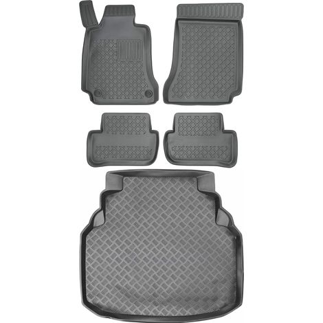 Juego de alfombrillas para coche y maletero para Mercedes Clase C W204 Familiar/Sedán (2007-2014).
