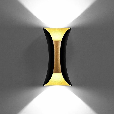 SABIR 10W Créatif Moderne Lampe Murale LED Applique Murale Imperméable Aluminium Lampe de Mur LED Intérieur Extérieur pour Salle de Bains Chambre à Coucher Salon Entrée Couloir Escalier Porche [Classe (1/5)