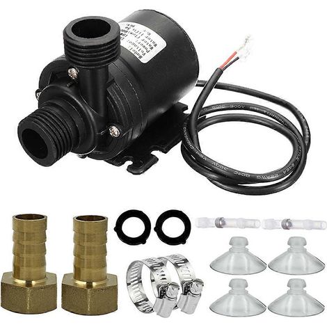 Pompe à eau chaude solaire à moteur sans balais 12 V CC, pompe de circulation d'eau solaire à moteur CC haute température (1/5)