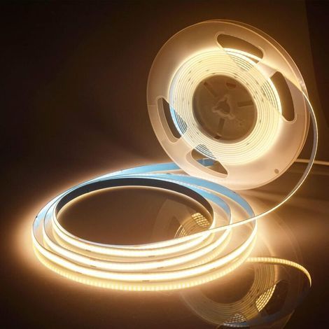 Bande LED flexible 5M 3000K blanc chaud – 320 LEDs/m – 8W/m – DC 5V – Installation facile avec support adhésif 3M – Éclairage décoratif intérieur - 640LEDs (1/4)
