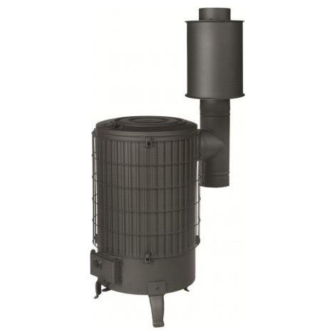 Poêle à bois ECO double combustion 16,8 kW – Rendement 80% – Évacuation horizontale 110mm – Compatible bûches et briquettes – Theca