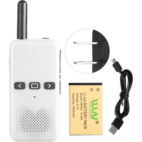 Talkie-walkie professionnel sans fil portable imperméable, radio bidirectionnelle avec chargeur 110-240V, blanc, version US (1/5)