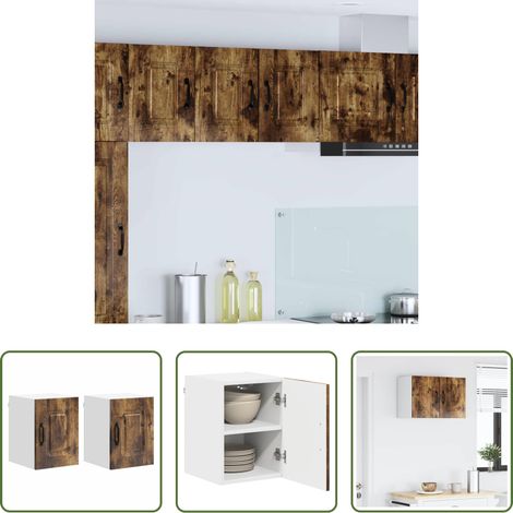 vidaXL Geräucherte Eiche - Küchenschrank Kalmar 2 pcs Geräucherte Eiche 30 x 31 x 40 cm (1/5)