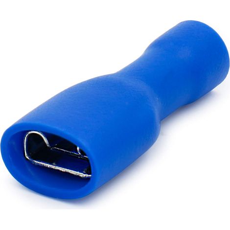Vollisolierter Vinyl-Schnellanschlussstecker, FDFD2-250, 6,3 x 0,8 mm Kabelschuh, für 1,5–2,5 mm2 (16–14 AWG), blau, 100 Stück (1/5)