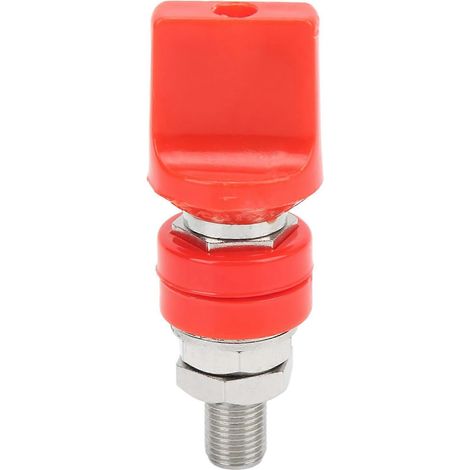 Bornier à filetage M10, courant nominal de 100 A, pour fiches bananes de 4 mm, rouge