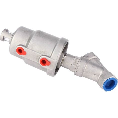 Vanne à siège incliné, actionnée par air comprimé, filetage femelle, acier inoxydable, vanne à vapeur pneumatique 1/2 po DN15 (1/5)