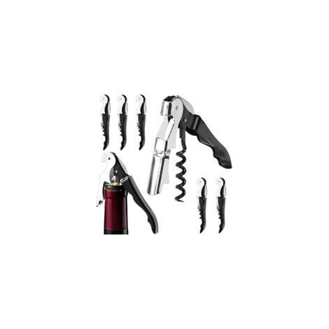 Ensemble de 6 tire-bouchons de sommelier, couteau de sommelier en acier inoxydable, décapsuleur 3 en 1, tire-bouchon, ouvre-bouteille de vin, coupe-capsule professionnel pour types de bouchons, sommel (1/5)