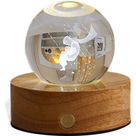 veilleuse boule de cristalUSBRechargeable, tactile tricolore-Cadeaux de Noël pour enfants (1/5)