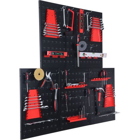 Steel Wall-Mounted Tool Pegboard With Hook Set (1/5)