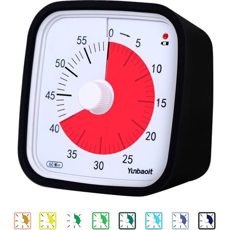Temporizador visual de 60 minutos, temporizador para el aula, temporizador de cuenta regresiva para niños y adultos, herramienta de gestión del tiempo para la enseñanza.