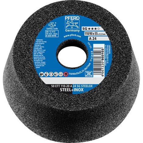 Mola a tazza ETT SG STEELOX 110 / 55mm INOX e trapano STA P24 22,23mm PFERD (1/2)