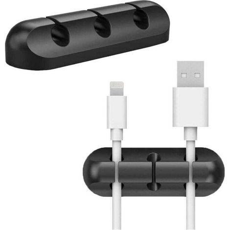 2Pcs Pinces pour câbles Organisateur de Gestion des câbles, Crochets adhésifs, Support de câble pour câbles d'alimentation et câbles pour Accessoires de Charge, câble de Souris, PC, Bureau et Maison (1/4)