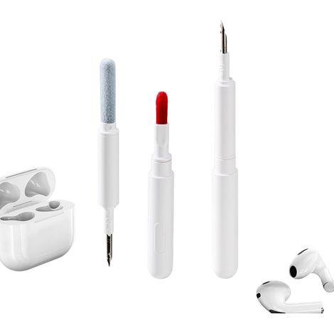 Stylo de nettoyage multifonction 4 en 1 pour écouteurs, brosse douce, pour écouteurs Bluetooth, clavier, appareil photo et téléphone portable. Nettoyant anti-poussière. (1/5)