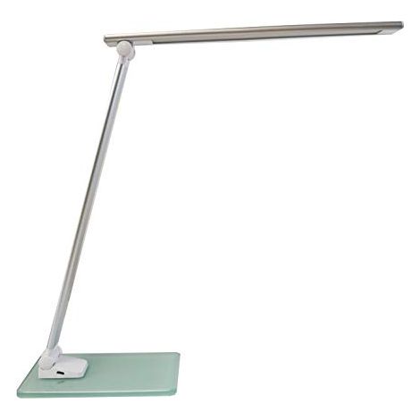 UNILUX 400124478 Lampada da Scrivania, 5.5 W, Bianco/Grigio Metallo, 35 x 30 x 11 cm (1/4)
