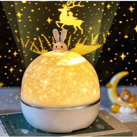 Veilleuse Bébé Projecteur Ciel Etoile, Bluetooth Veilleuse Musicale et Lumineuse,8 Films Veilleuse Enfant, 360°Rotation Telecommandé Veilleuse + Lampe de Chevet Enfant, Kawaii Deco Cadeau (1/4)