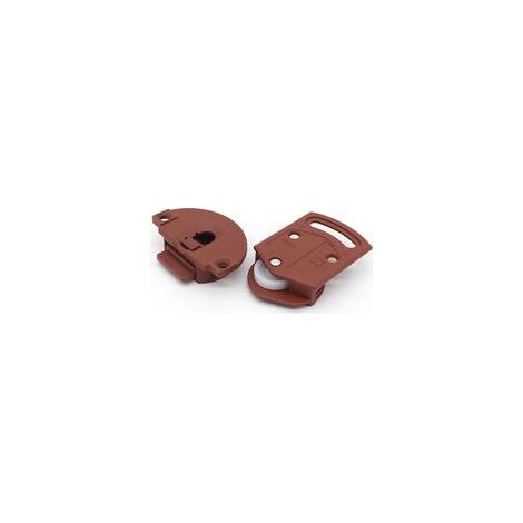 Roulette porte coulissante placard armoire Marron Foncé en plastique 3,6 mm Mont Trou