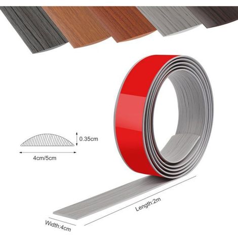 1 Bande de transition sol, PVC autocollant 200cm x 4cm, finition bois gris, pour jointure parquet carrelage salon cuisine (1/5)