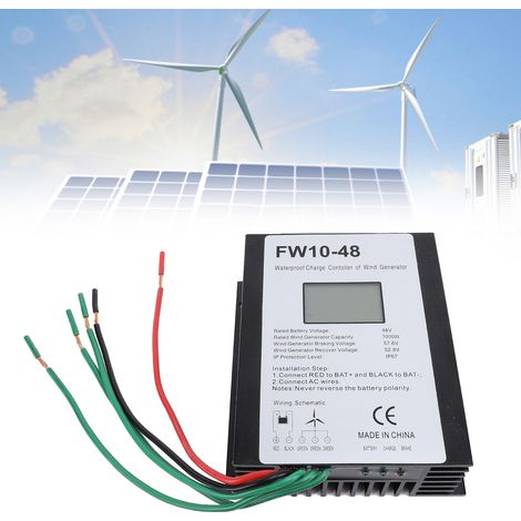 MPPT-Laderegler für Windkraftanlagen, 48 V, IP67, automatischer Regler, Aluminiumlegierung, 1000 W, LED-Anzeige für Windgeneratoren, feuchtigkeitsbeständig