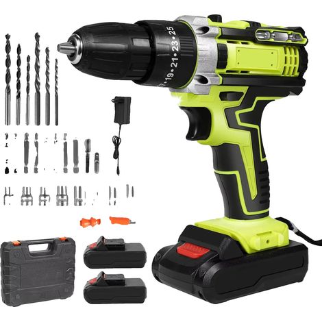 Trapano a percussione, motore brushless, 25+1 impostazioni di coppia, modello B - 2 batterie (1/2)