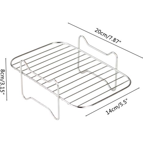 grilles de déshydratation en acier inoxydable 304 avec 4 bâtonnets de barbecue pour friteuse à air à double panier de 8 QT (1/5)