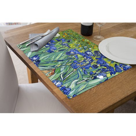 Tovagliette Americane in pvc Set di 2/4/6/8 pz da Tavola Disegno Impressionismo antiscivolo in Vinile anche per Hotels, Bar e Ristoranti 4 Pezzi - Dis995