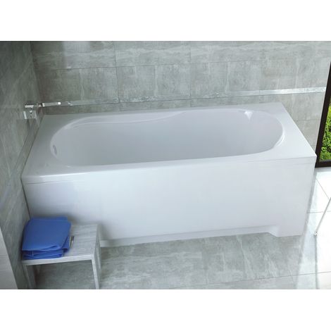 Baignoire Rectangulaire 180x80 avec tablier en acrylique, Siphon de bain et pieds (support) - Set 4en1 - Fabriqué en UE - BADLAND BONA