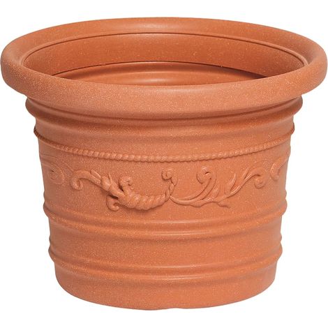 Saturnia Macetero Resina Redondo, Color Terracota, Resistente, Ideal Exterior, 40 Cm Diametro. (1/3)