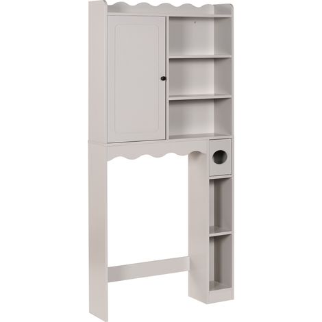 Armario de baño de pie de MDF con estantes estilo tradicional beige claro Penon (1/5)