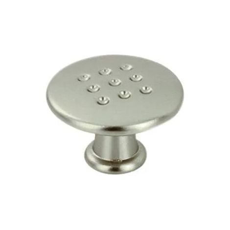 Gießkannenknopf, vernickelt satiniert, D.30mm, H.20mm, 1 Stück mit Schrauben.