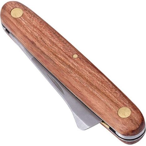 Coupe-greffe, coupe-greffage pliable en acier inoxydable, outil pour élaguer les semis, manche en palissandre, couteau à greffer à double ouverture, ciseaux de coupe- (1/3)